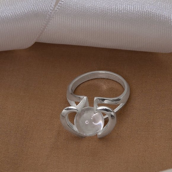Crystal Ball Silver Heart Ring, Real 925 Sterling Ring Size 7, Mystique Ring - Picture 7 of 7